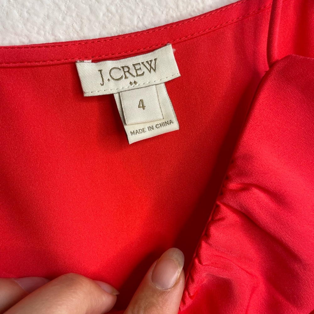JCrew Ruffled Red/Pink Camisole - Picture 2 of 3